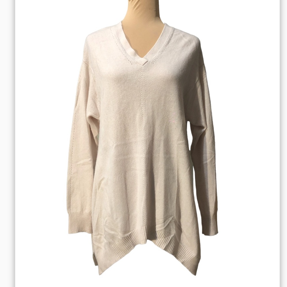 L2 London longline asymmetrical cashmere sweater
